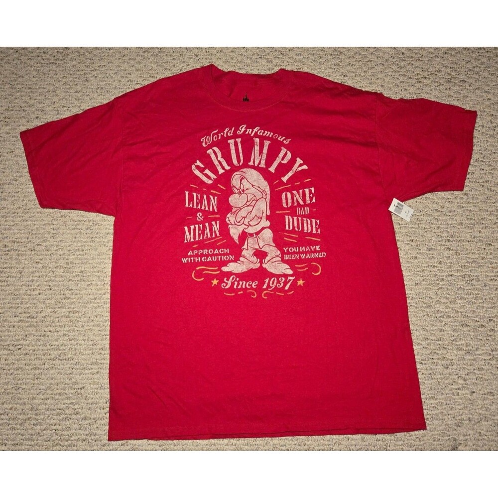 Nwt Disney Parks Grumpy Dwarf Tshirt Red Size 2X Disneyland Disney world